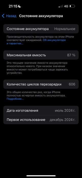 Iphone 15 емкость 87%