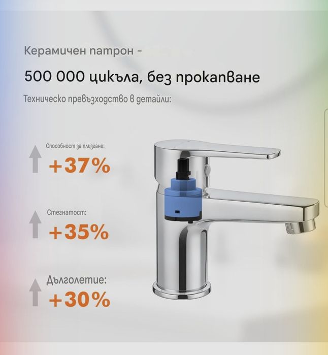 Ibergrif  смесител за баня,мивка,хромирана повърхност  против петна