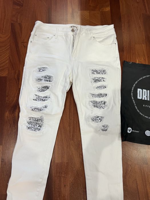 Dripary ripped jeans white