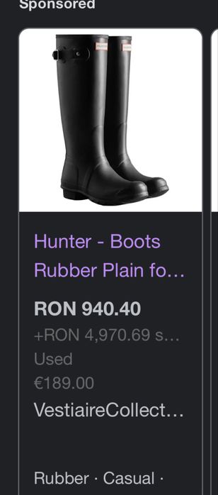 Hunter cizme  festival /ploaie / 40