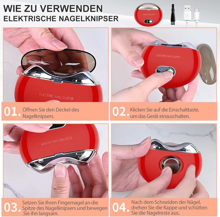 Електрическа нокторезачка за нокти, безопасна за бебе, пила за нокти
