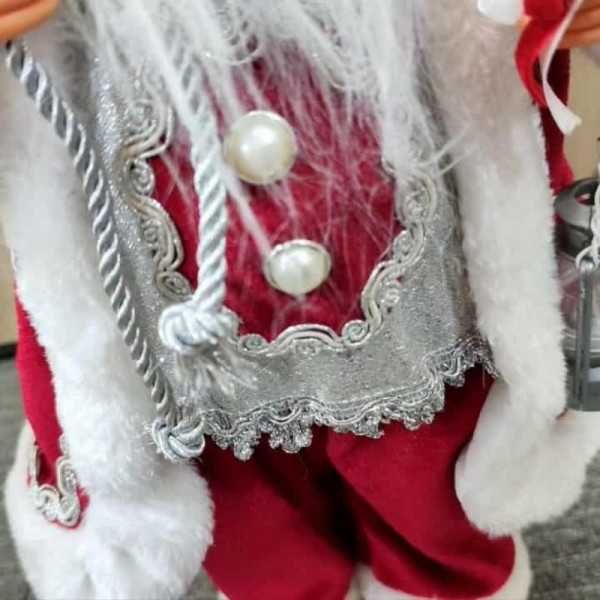 Голям Дядо Коледа с червено палто , торба и фенер, 70х25 см