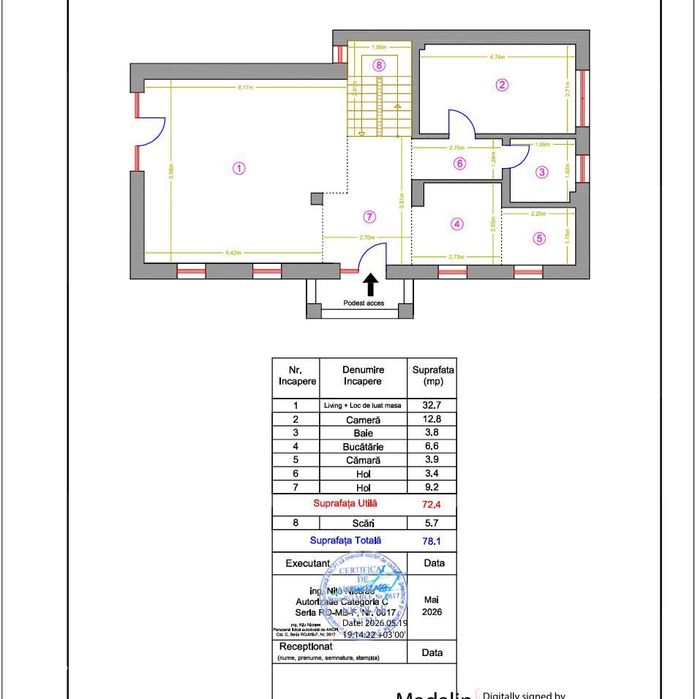Vila Nouă P+1+Pod Mansardabil, 5 Camere, Curte Individuală