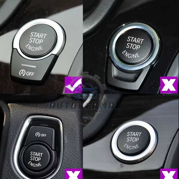 Бутон OFF Start Stop BMW F серия сив 2009 - 2017 старт стоп бутон запалване двигател стартер прекъсвач интериор БМВ Ф10 Ф11 Ф30 Ф25 Ф31 авточасти