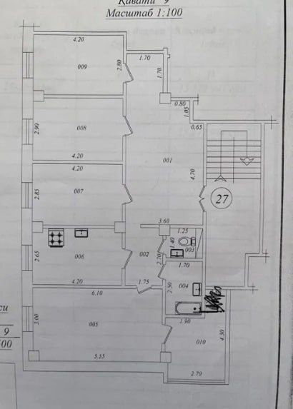 Супер цена!Квартира на Госпиталка 4/9/9 общ пл 115м,балкон 3*4