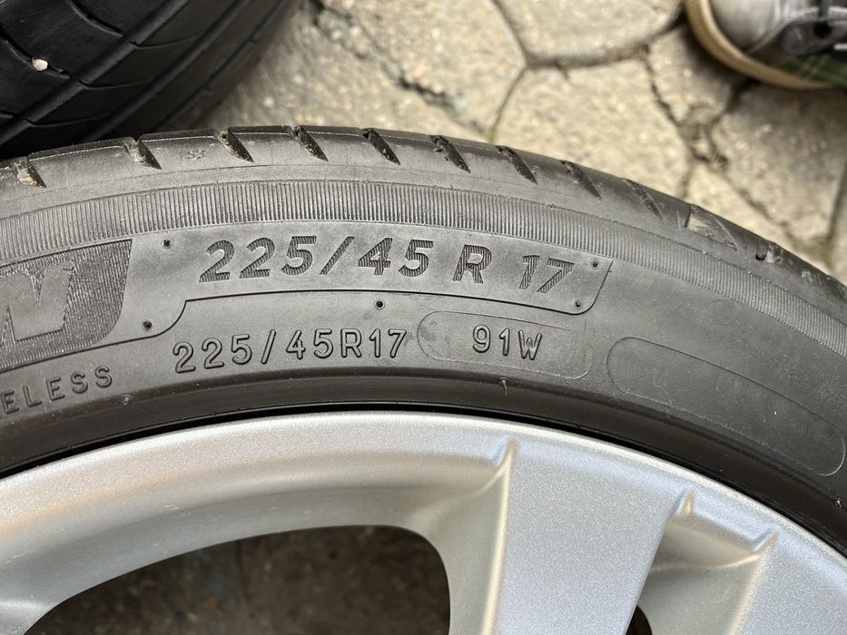 Jante aliaj 5x112mm, anvelope 225/45 R17, Mercedes VW Audi Seat Skoda