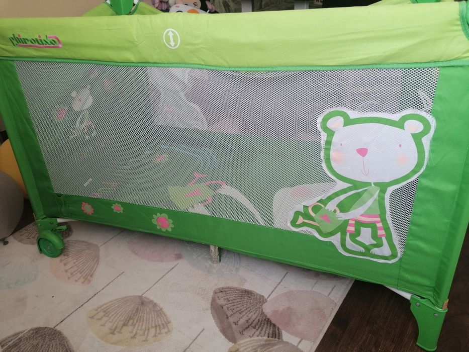 Детска сгъваема кошара -зелена Chipolino на 2 нива