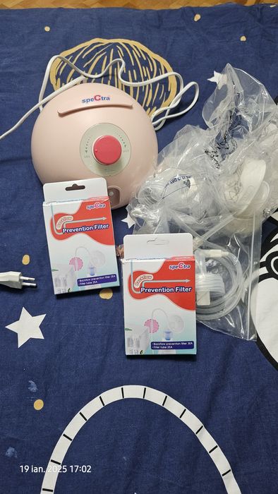 Pompă de sân electrică dublă Spectra Dew 350 plus multe accesorii