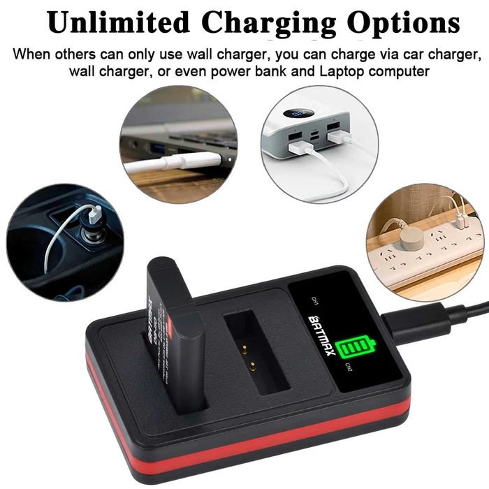 Set 2 acumulatori DB-110 Li-90B Li92B + incarcator Ricoh / Olympus