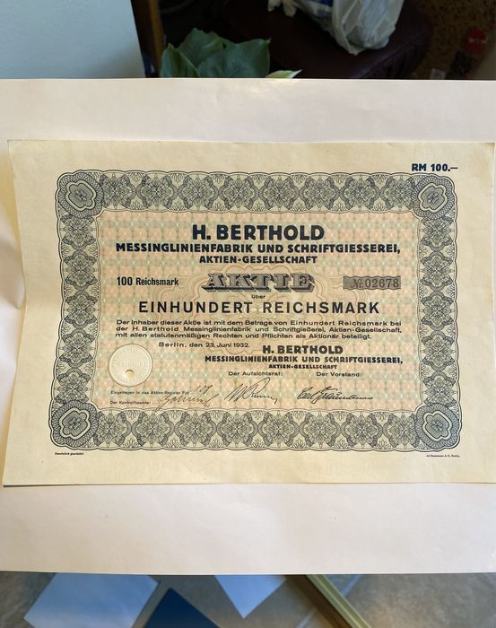 Lot actiuni, reichsmark 100, 1000 1884-1953 Germany, bancnote