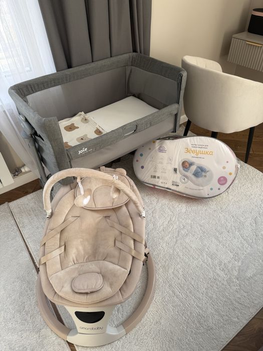 Детский манеж, кокон и шезлонг почти новые