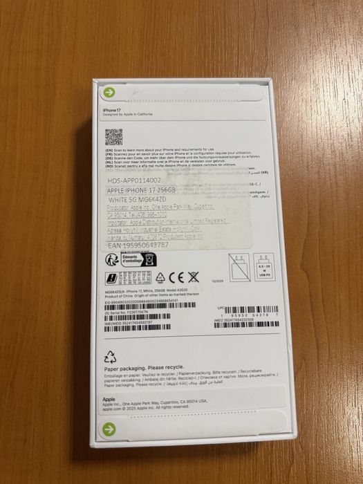 iPhone 17 sigilat alb 256
