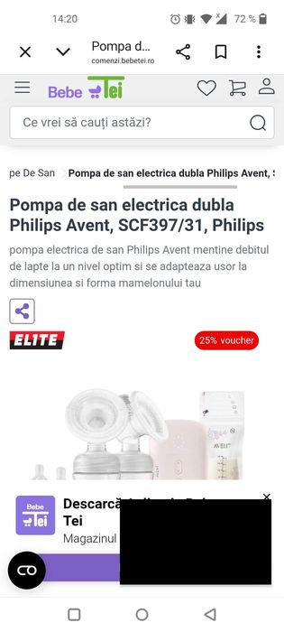 Pompa de san electrica dubla Philips Avent