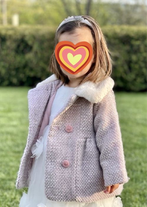 Детско красиво палто с пух