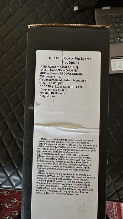 Срочно сотилади HP OmniBook X Flip — сенсорли, 512GB SSD, янги 2 ой бо