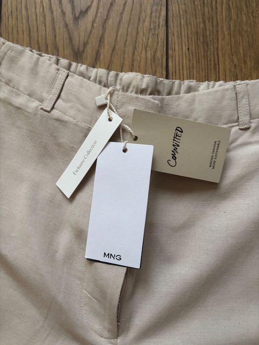 Продавам нов ленен панталон с етикет на Манго. Размер S. Цвят бежав.