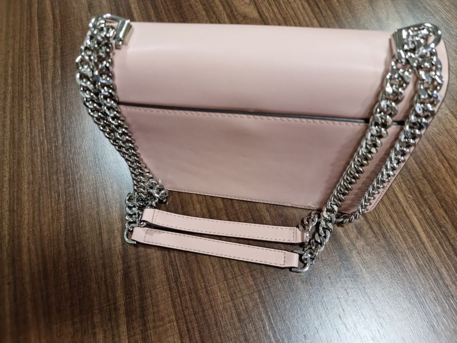 Оригинална чанта от естествена кожа Michael Kors Heather Large Shoulder Bag –Pink