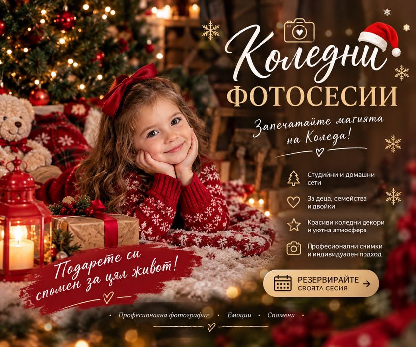 Коледна фотосесия | фотограф | запечатайте магията на Коледа