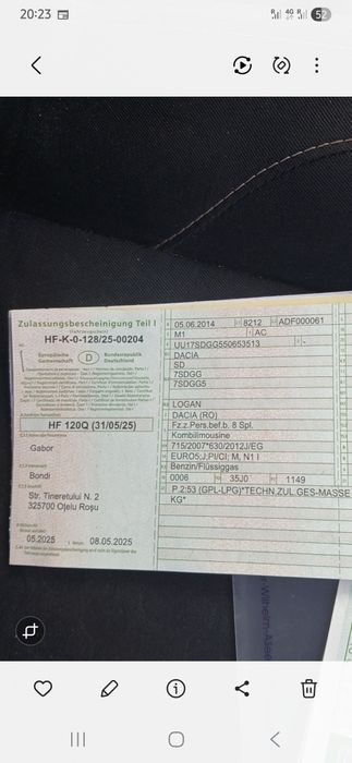 Dacia logan mcv 1.2/16Vgpl fabrica