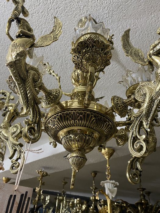 Candelabru bronz masiv 10 becuri