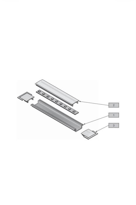 Profil incastrat banda LED, 3 m, alb mat