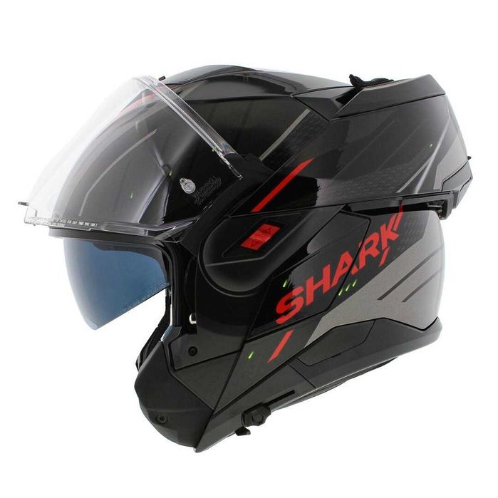 Мото каска Shark Oxo Modular Helmet Rydger - Gloss Black Silver Red – Размер L (59-60 см)