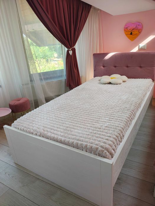 Pat fetiță roz 90 x 200
