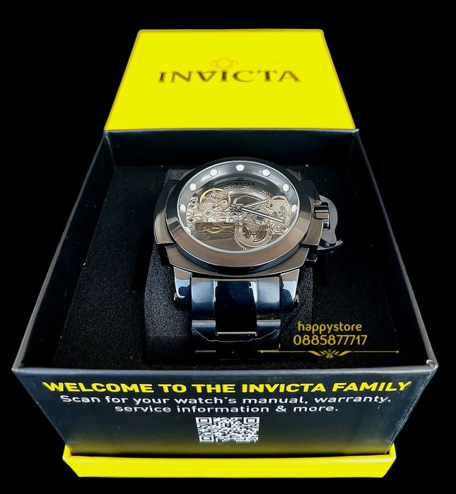 INVICTA Coalition Forces Black Skeleton full metal 56 mm, часовник нов