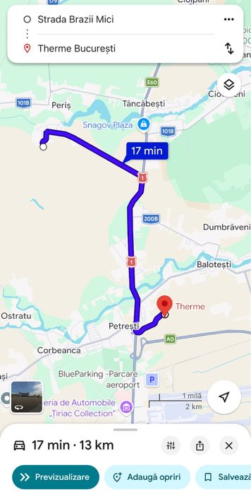 Teren pt casa ,Rate,Saftica-Peris-Snagov,asfalt,toate utilitatile/29 eur