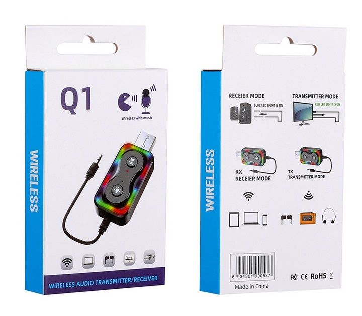 Приемник Aудио адаптер Bluetooth HZ-BT-Q1, USB, AUX