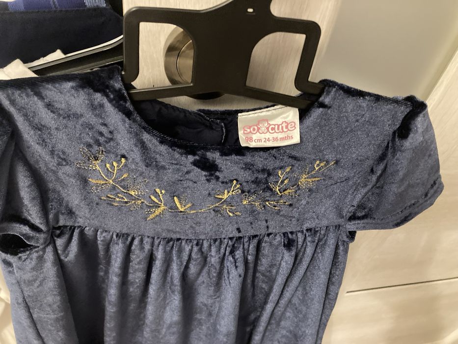 Rochie albastra 98cm -noua doar rupta eticheta