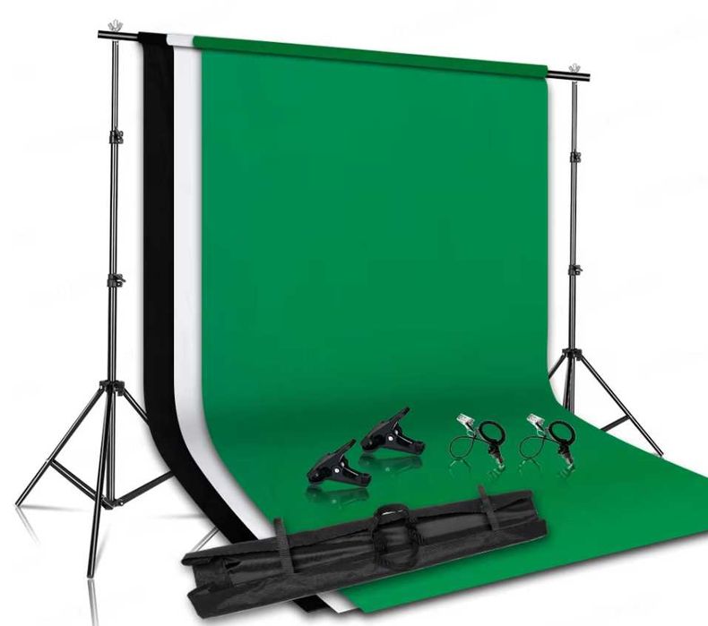 К-кт Фонова система 2х3 м., фон 2х3м. 3бр , бял , зелен , черен / фото