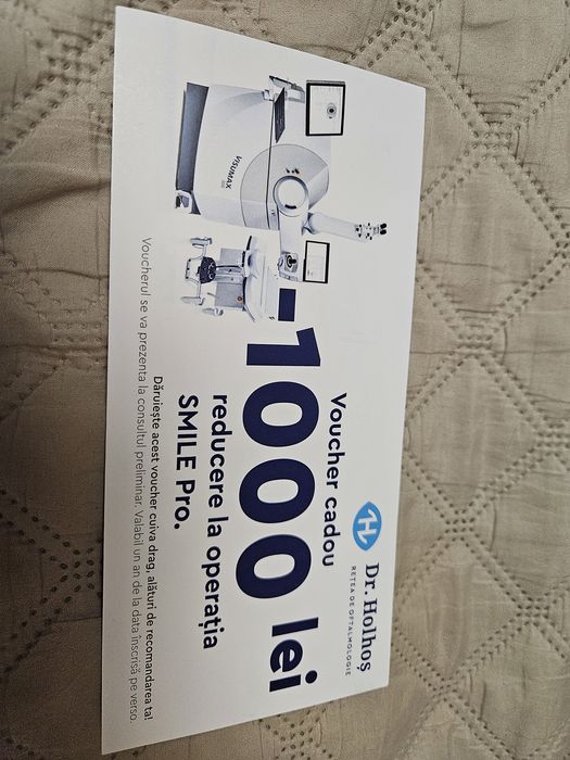 Voucher 1000 lei operatie SMILE PRO ochi Dr Holhos