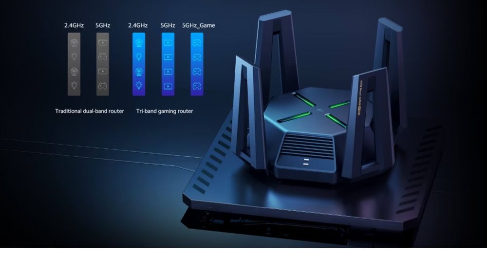 Рутер Xiaomi Mi AX9000, Gaming, Wireless, Трибандов, Wi-Fi 6, USB 3.0,