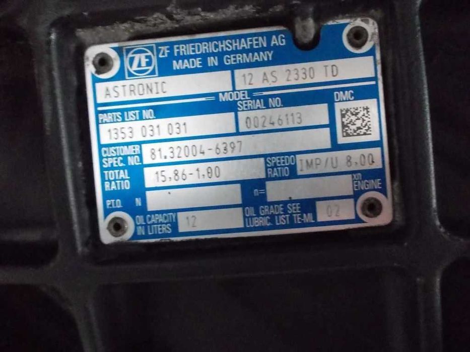 Cutie de viteze 12AS2330 TD pentru camioane MAN - Piese de schimb MAN