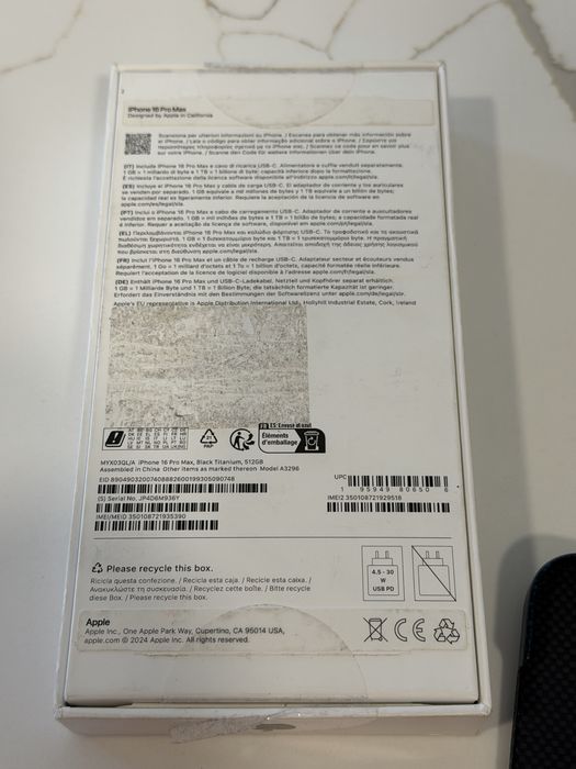 Iphone 16 Pro Max 512gb Black titanium perfect
