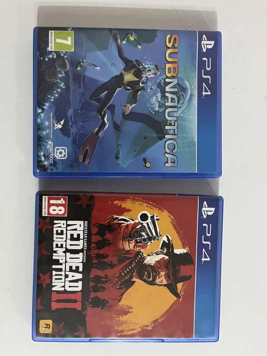Диски для PS4. Red dead redemption 2, subnautika 2.