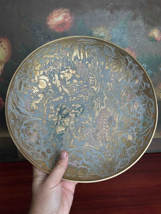 A341 1.2kg , 30cm D Platou mare de alama