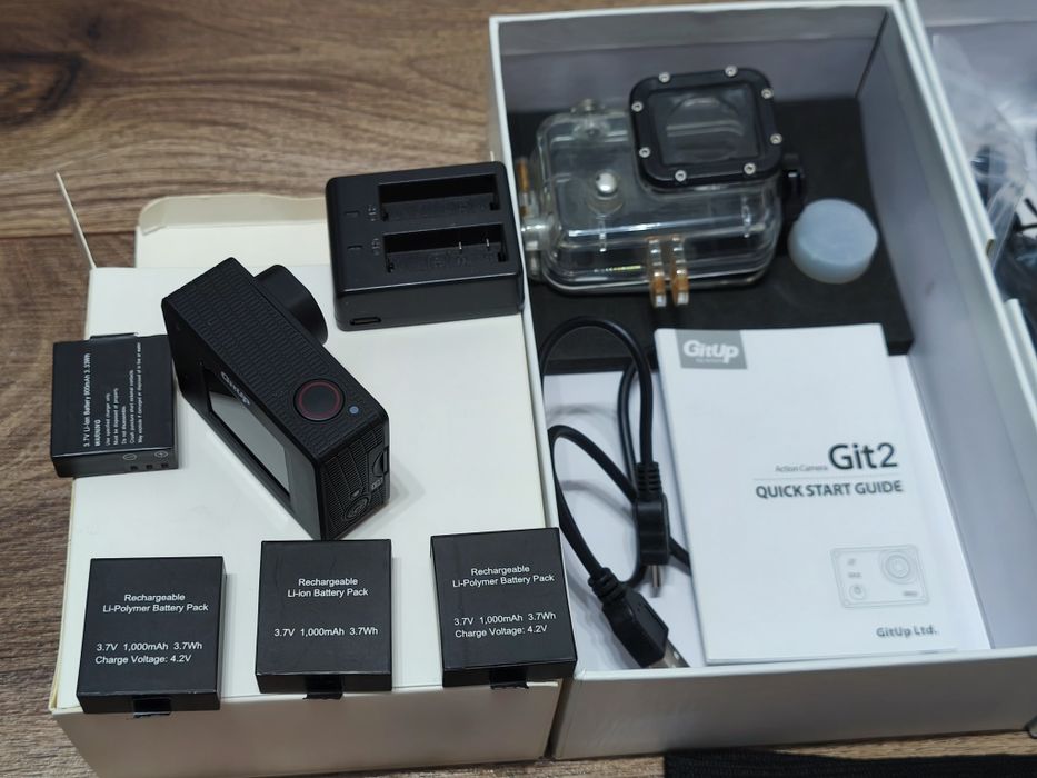 Cameră de acțiune GitUP Git2 | Stabilizare | 3 Baterii |