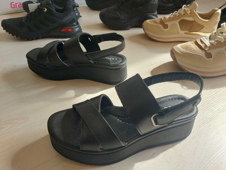 Нови дамски обувки 36 сандали Lasocki на ток Graceland естествена кожа