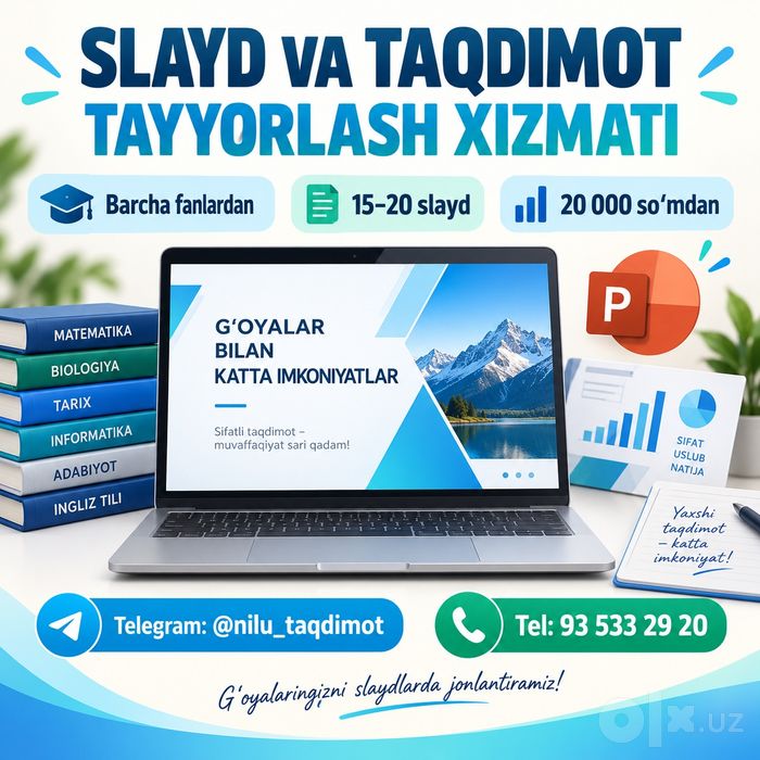 Slayd, prizintatsiya va taqdimot