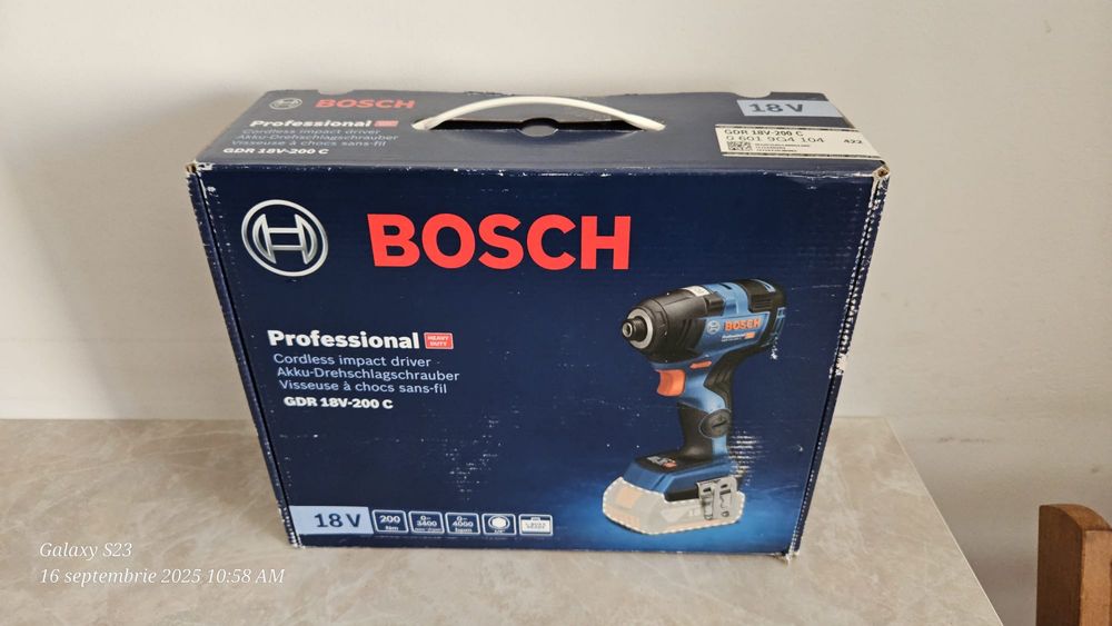 Mașină Bosch Professional GDR 18v-200c si Polizor Bosch GRO 12V-35 Noi