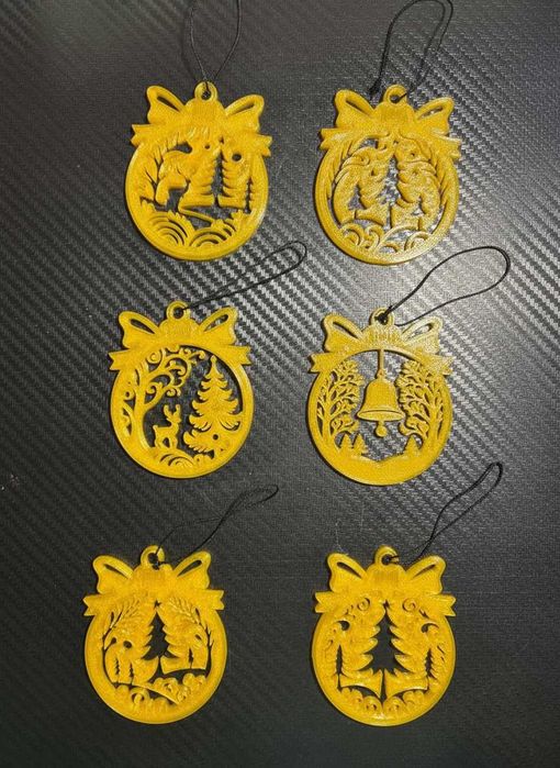 Globuri 3D aurii crystal clear – set 6 piese decupate