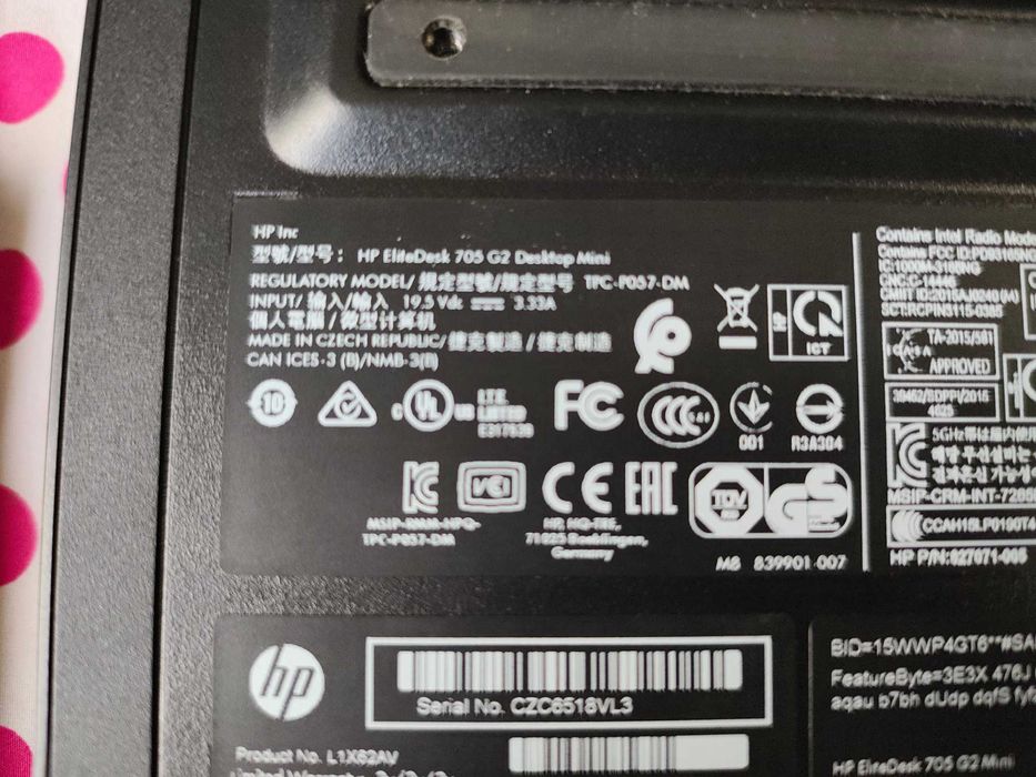 Mini PC HP EliteDesk 705 G2, AMD PRO A8-8600B R6/8 GB/ 120 GB SSD