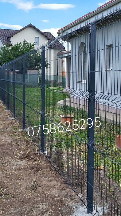 Panou gard bordurat / gri antracit 
 / verde/ plasa gard /  stalp gard