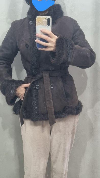 Дубленка с опушкой из бобра