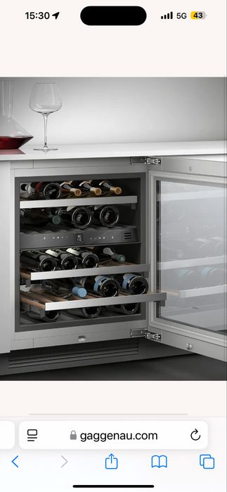 Витрина/охладител за вино Gaggenau A+++  Безупречна Germany ГАРАНЦИЯ