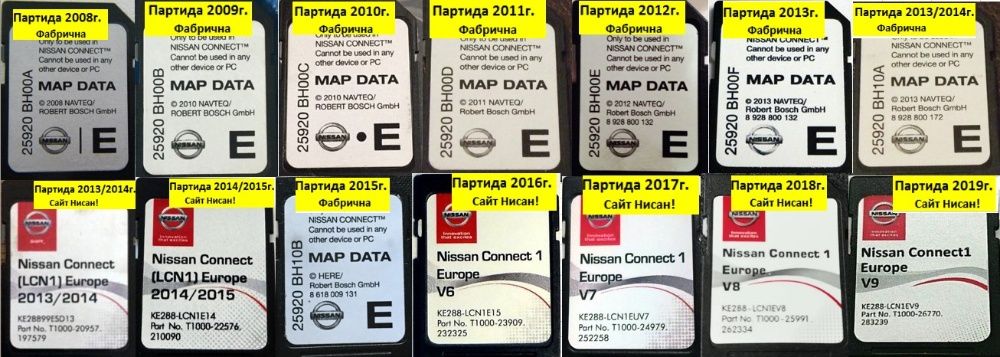 SD card карта Nissan Connect 1 2 3 навигация Нисан Qashqai/XTRAIL