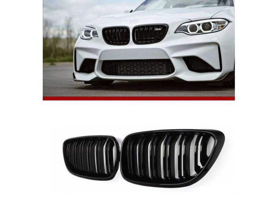 Двойни Бъбреци Решетки За БМВ BMW F22 F23 F24 F27 E87 2012г.-2018г. Черен Гланц Лак