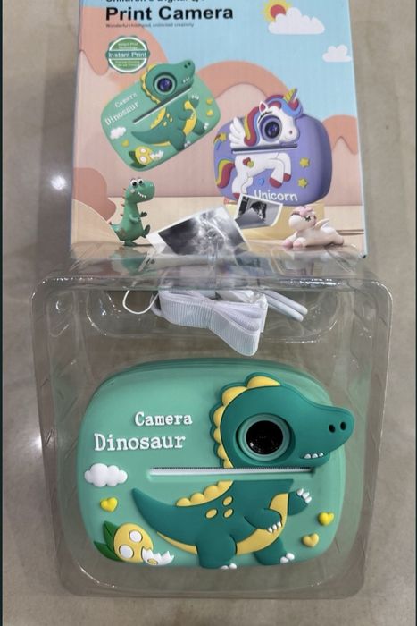 Детски фотоапарат с принтер динозавър , еднорог
